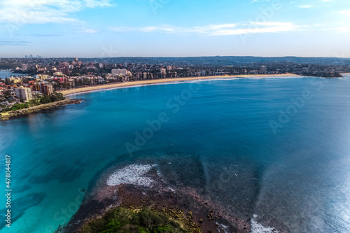 Long Exposure Drone Shot of Shelly Headland Waves © Overflightstock