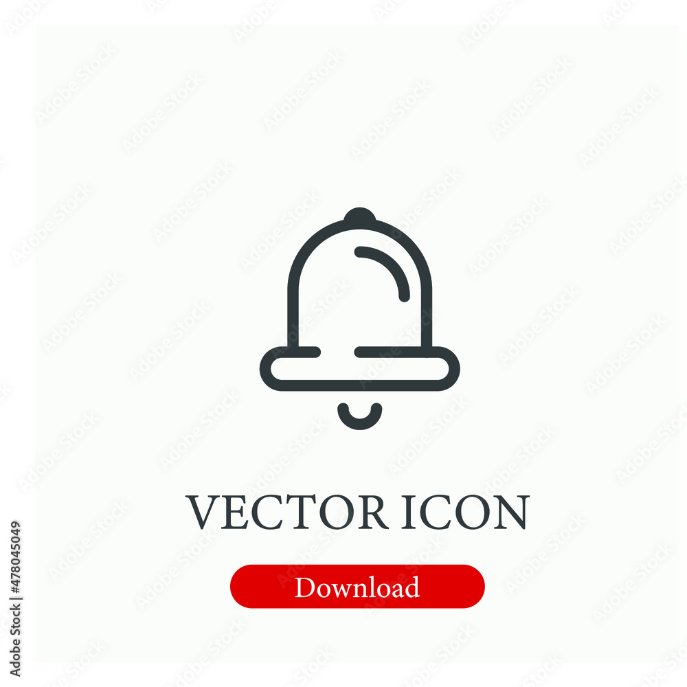 Alarm vector icon. Editable stroke. Symbol in Line Art Style for Design, Presentation, Website or Apps Elements, Logo. Pixel vector graphics - Vector