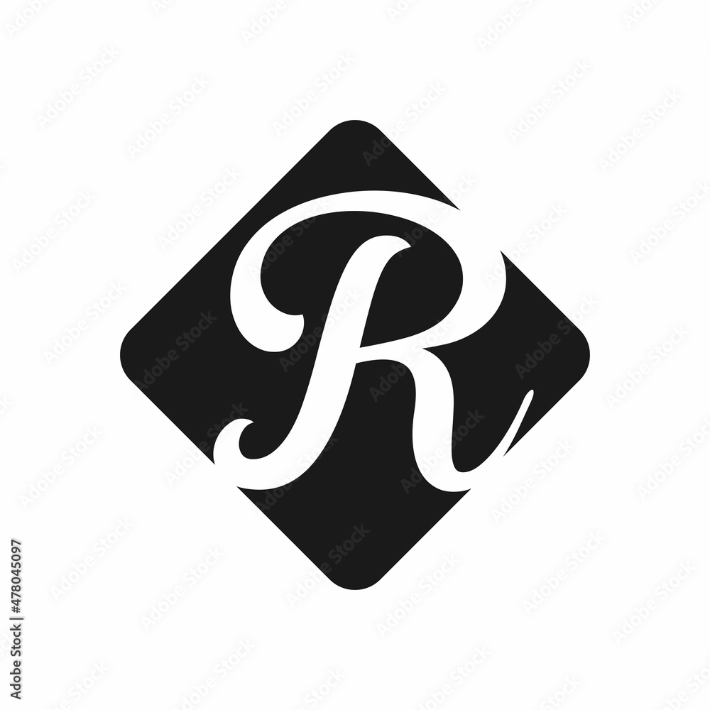 Fototapeta premium Mosaic Initial Letter R Abstract Simple Modern logo design