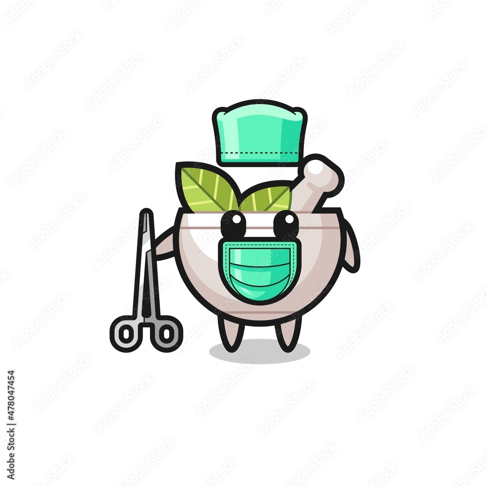 surgeon herbal bowl mascot character surgeon herbal bowl mascot character