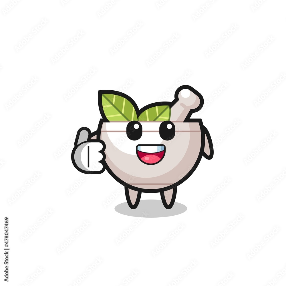herbal bowl mascot doing thumbs up gesture herbal bowl mascot doing thumbs up gesture