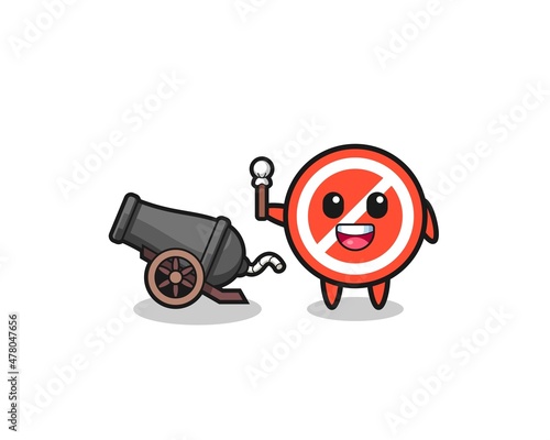 cute stop sign shoot using cannon
