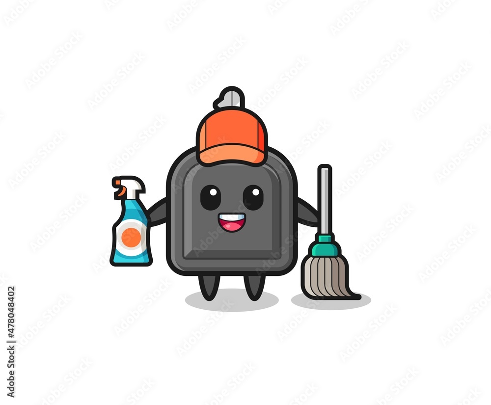 cute car key character as cleaning services mascot cute car key character as cleaning services mascot