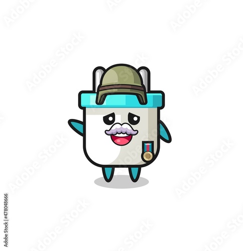 cute electric plug as veteran cartoon