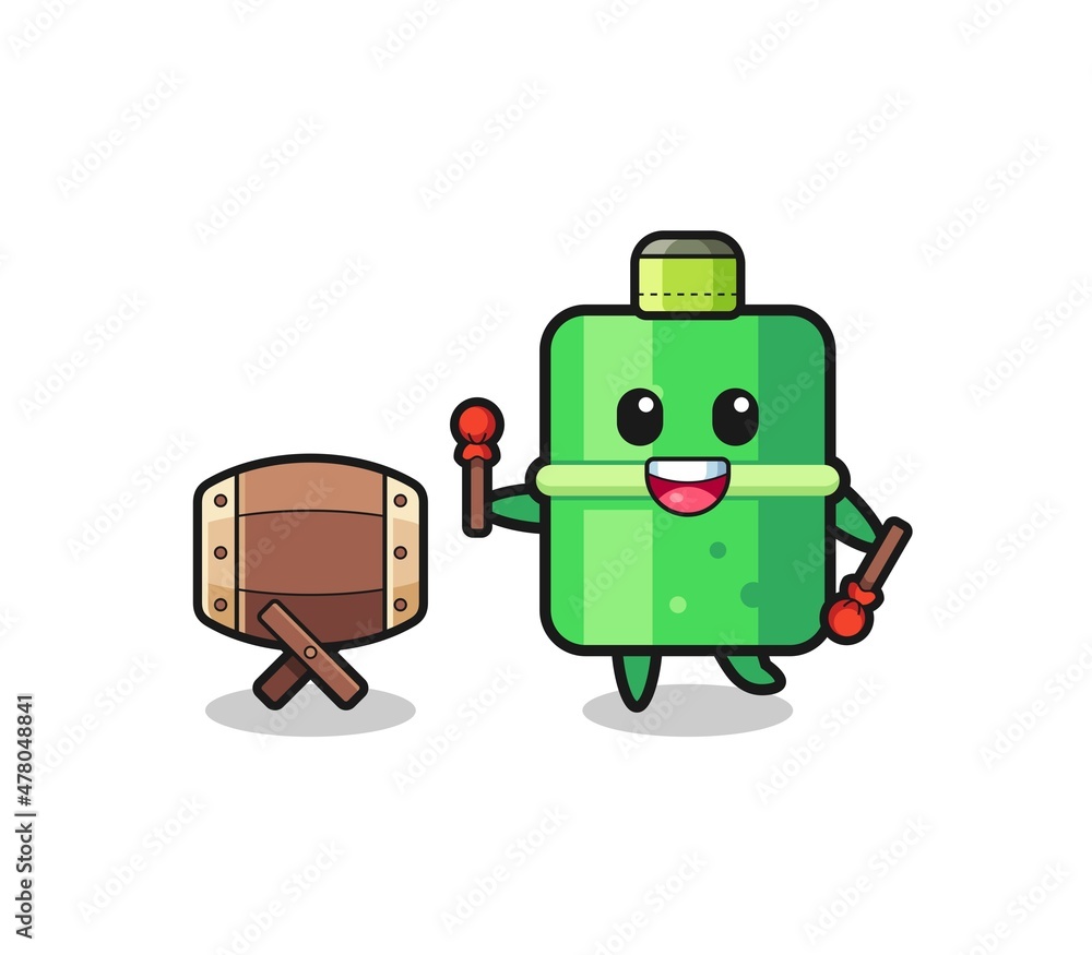 bamboo muslim cartoon is beating the bedug bamboo muslim cartoon is beating the bedug