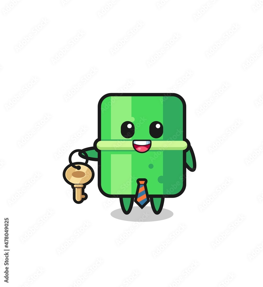 cute bamboo as a real estate agent mascot cute bamboo as a real estate agent mascot
