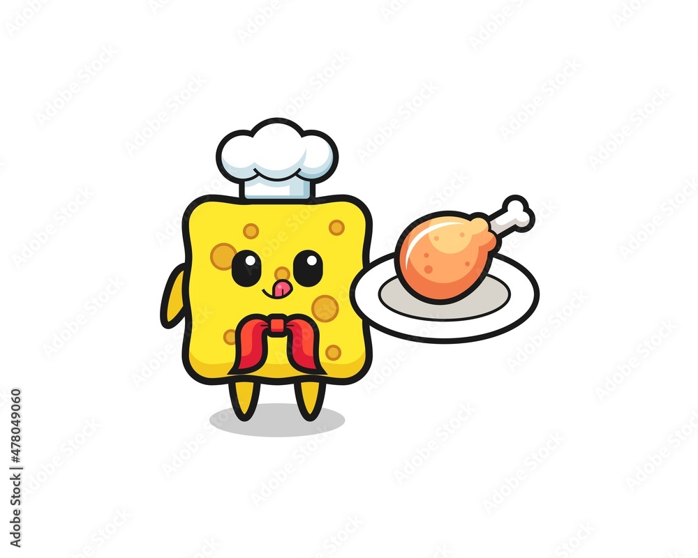 sponge fried chicken chef cartoon character sponge fried chicken chef cartoon character