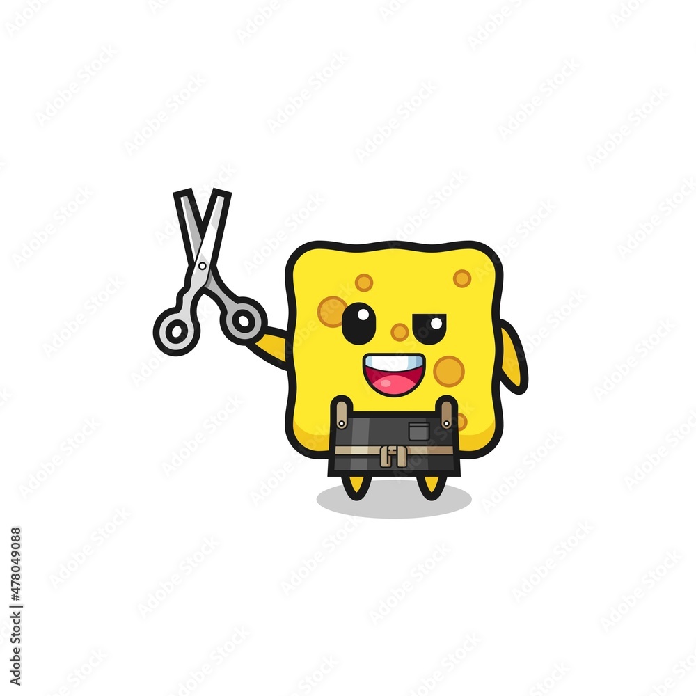 sponge character as barbershop mascot sponge character as barbershop mascot