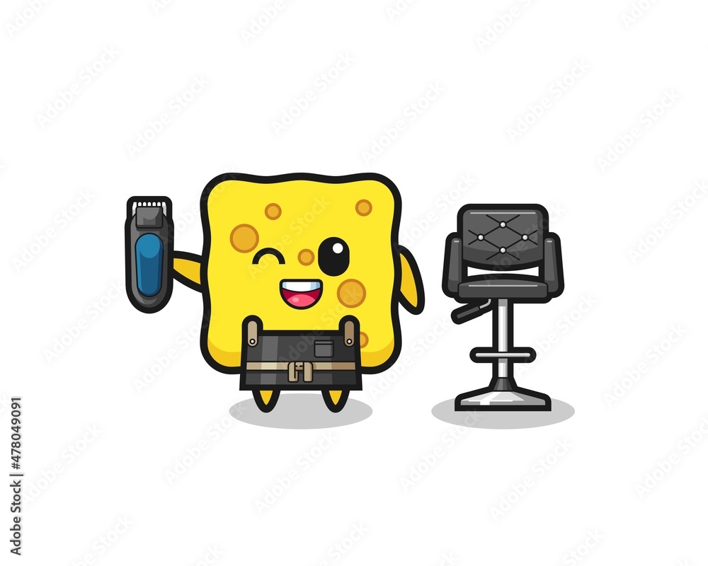 sponge barbershop is holding a trimer sponge barbershop is holding a trimer
