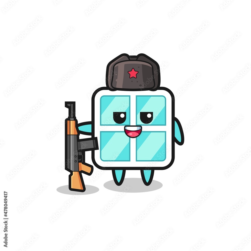 cute window cartoon as Russian army cute window cartoon as Russian army