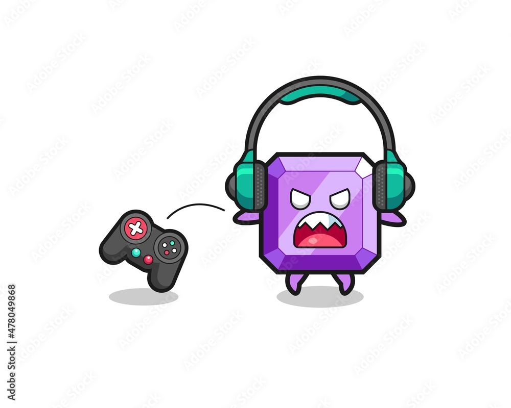 purple gemstone gamer mascot is angry purple gemstone gamer mascot is angry