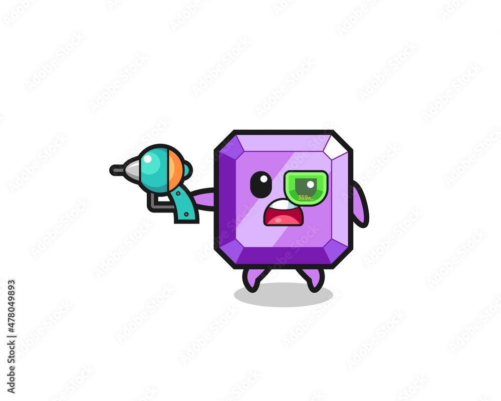 cute purple gemstone holding a future gun cute purple gemstone holding a future gun