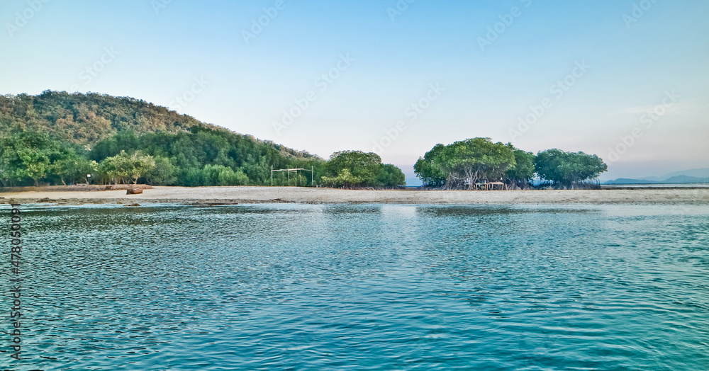 Scenic View Of Tropical paradise beach, Pahawan Island, Lampung, Sumatera, Indonesia