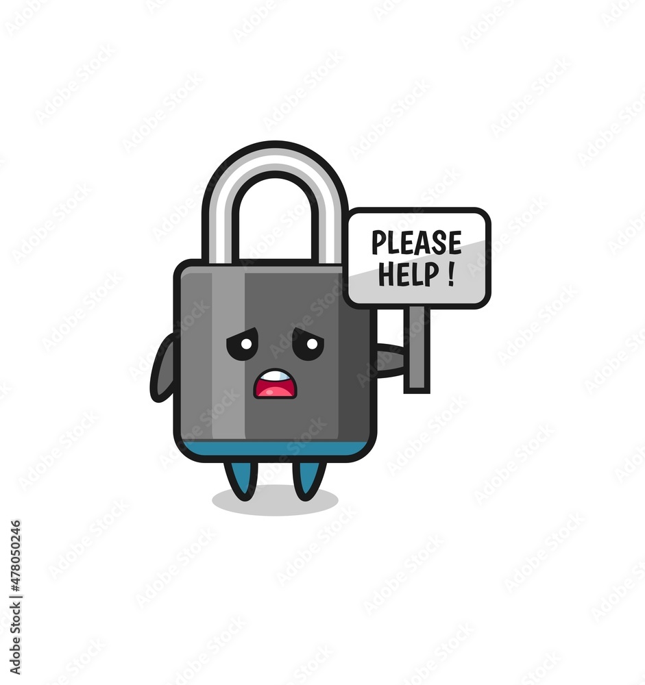 cute padlock hold the please help banner cute padlock hold the please help banner
