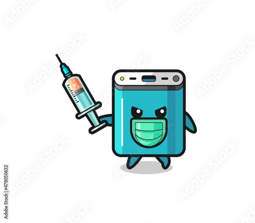 illustration of the power bank to fight the virus
