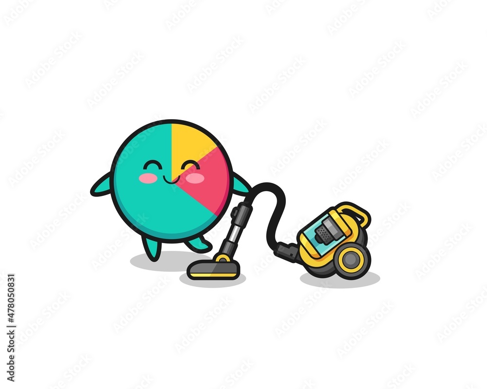 cute chart holding vacuum cleaner illustration cute chart holding vacuum cleaner illustration
