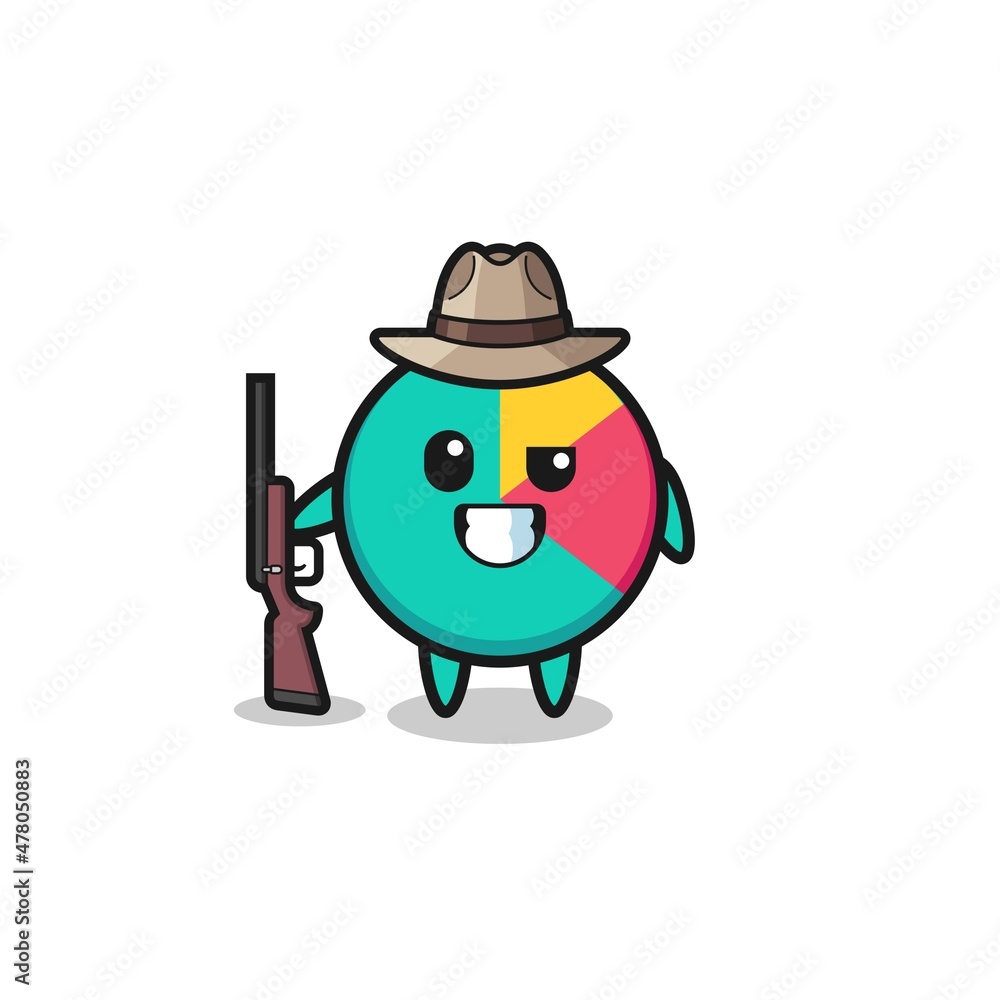 chart hunter mascot holding a gun