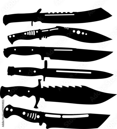 Fotografiet vector image of different types of knives.