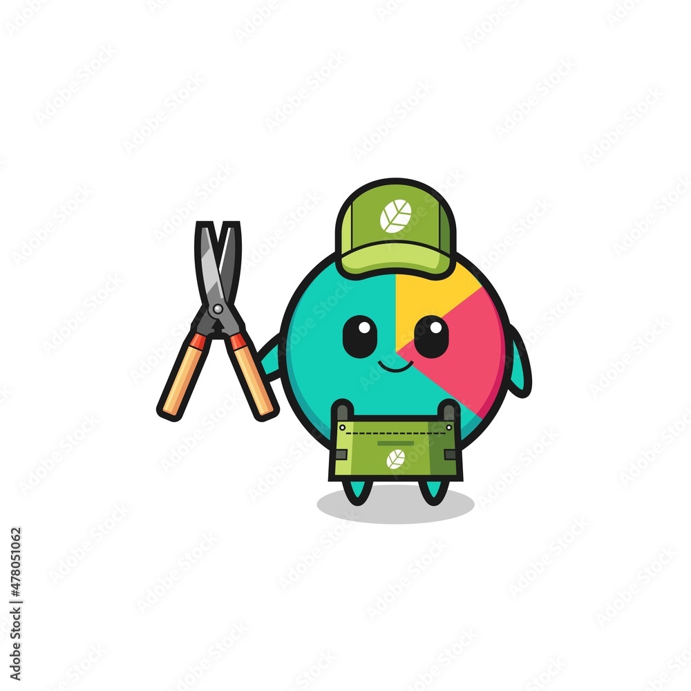 cute chart as gardener mascot cute chart as gardener mascot