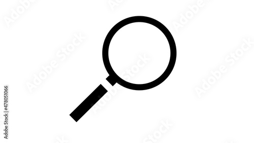 magnifying glass Magnifier Search Icon black background animation
