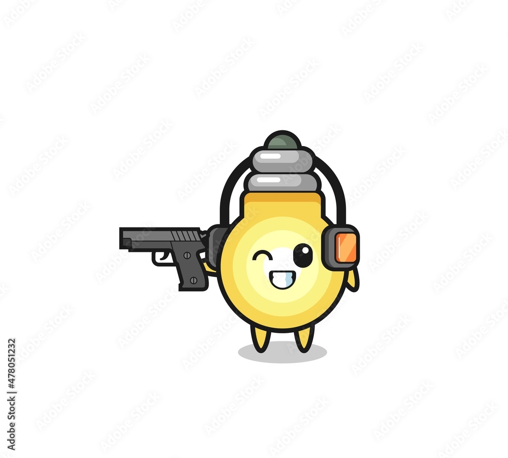 illustration of light bulb cartoon doing shooting range illustration of light bulb cartoon doing shooting range