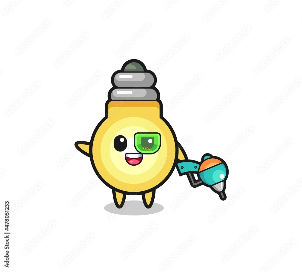 light bulb cartoon as future warrior mascot light bulb cartoon as future warrior mascot