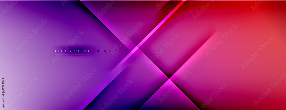 Abstract background - lines composition created with lights and shadows. Technology or business digital template. Trendy simple fluid color gradient abstract background with dynamic