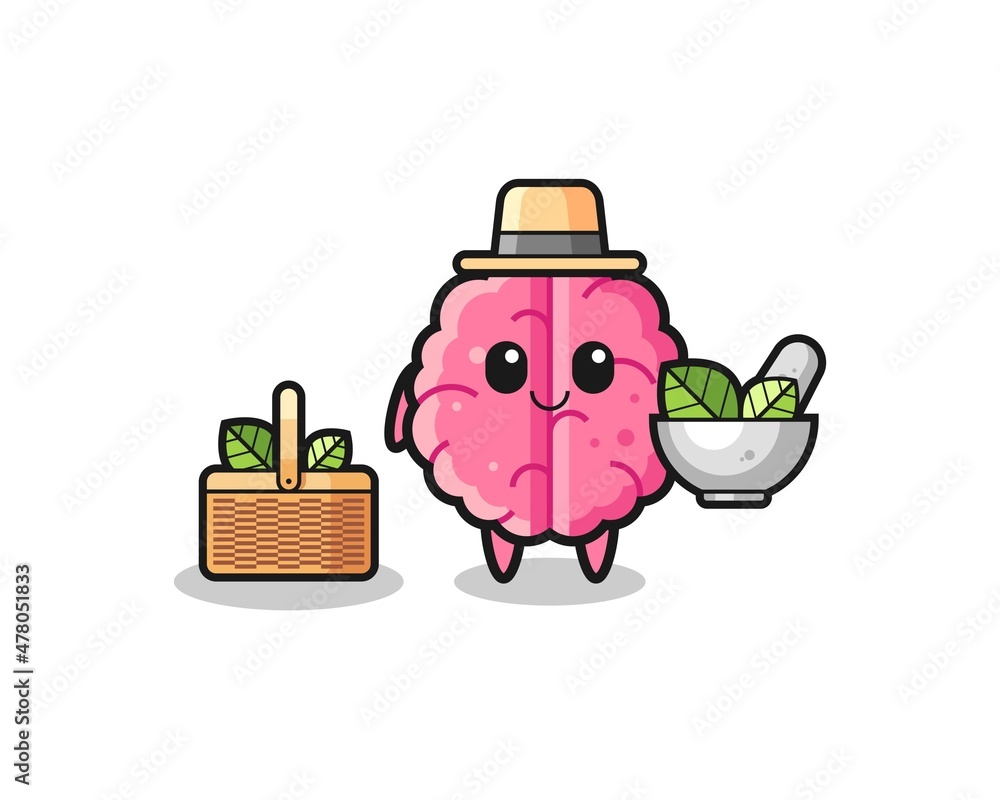 brain herbalist cute cartoon brain herbalist cute cartoon