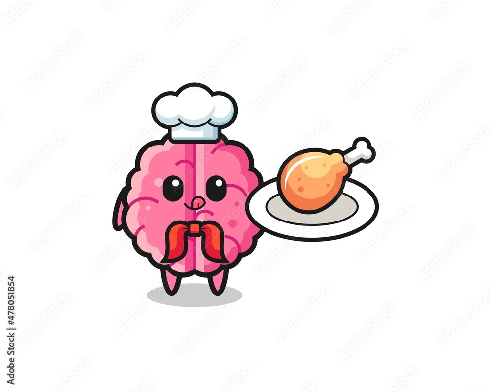 brain fried chicken chef cartoon character brain fried chicken chef cartoon character