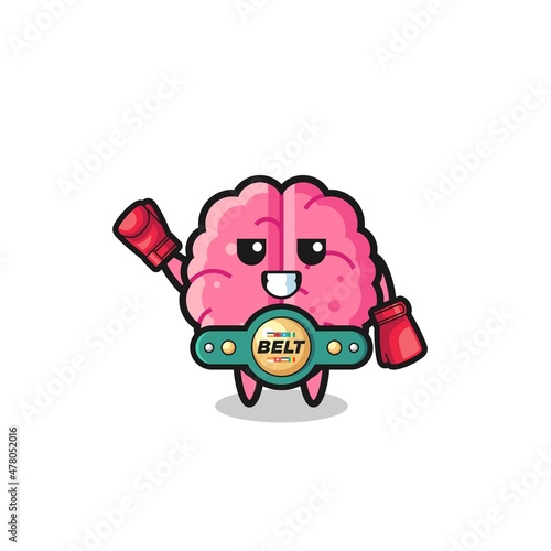 brain boxer mascot character