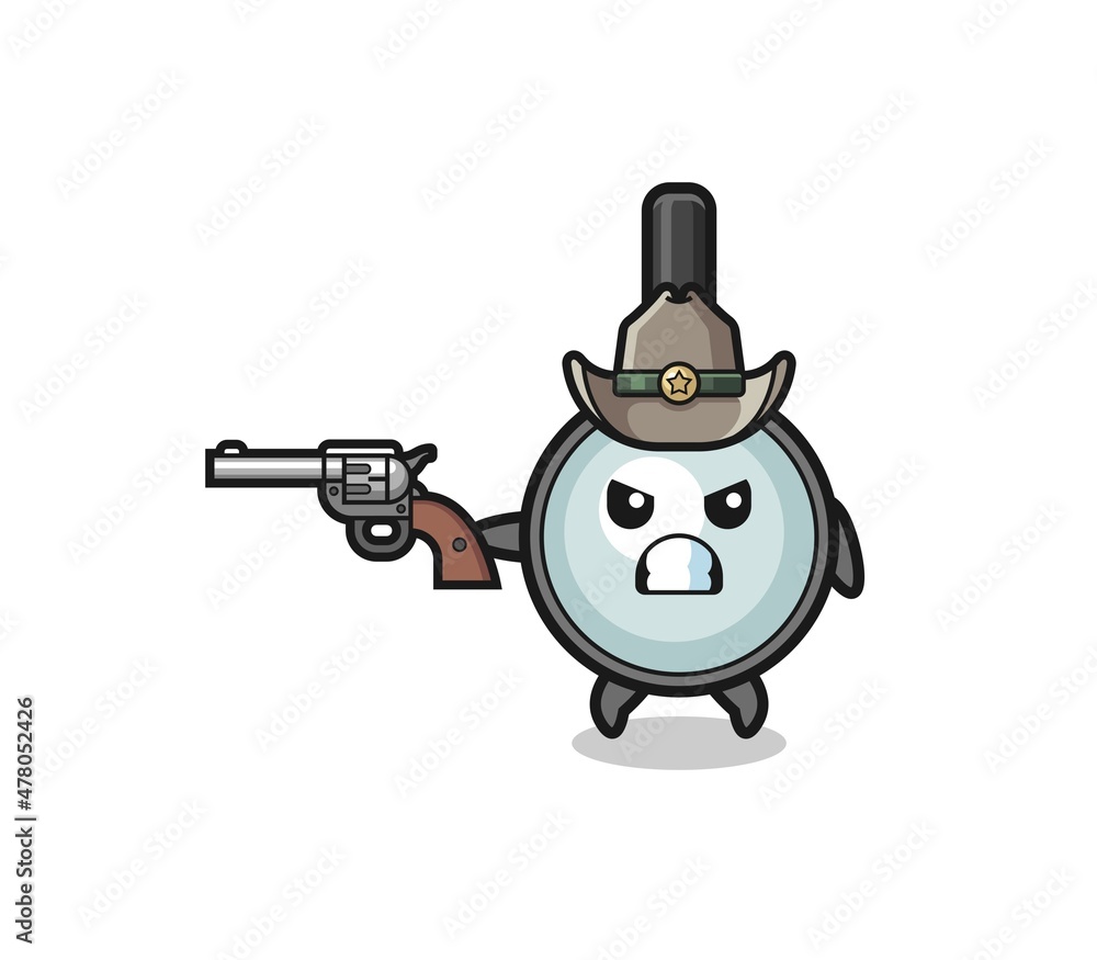 the magnifying glass cowboy shooting with a gun the magnifying glass cowboy shooting with a gun