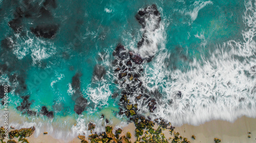 Fototapeta Naklejka Na Ścianę i Meble -  Drone shot of Burns Beach Coastline Western Australia