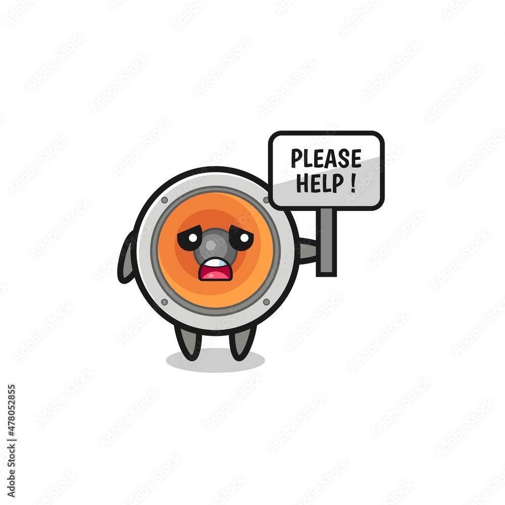 cute loudspeaker hold the please help banner cute loudspeaker hold the please help banner