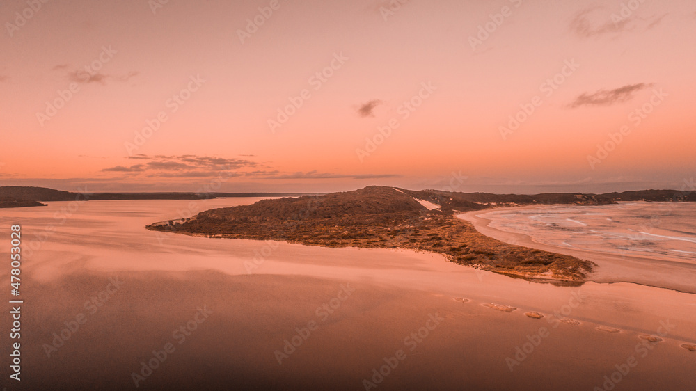 Drone shot of Ocean Beach & Harding River Western Australia