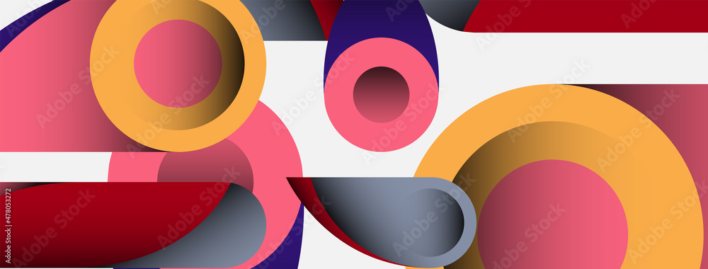 Abstract background. Minimal geometric circles and round style shapes with deep shadow effects. Trendy technology business template for wallpaper banner or background Abstract background. Minimal geometric circles and round style shapes with deep shadow effects. Trendy technology business template for wallpaper banner or background