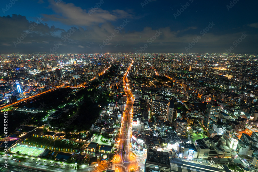天王寺のホテルから見る大阪の夜景