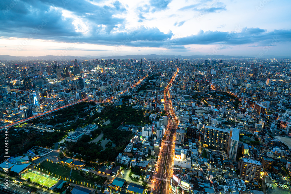 天王寺のホテルから見る大阪の夜景