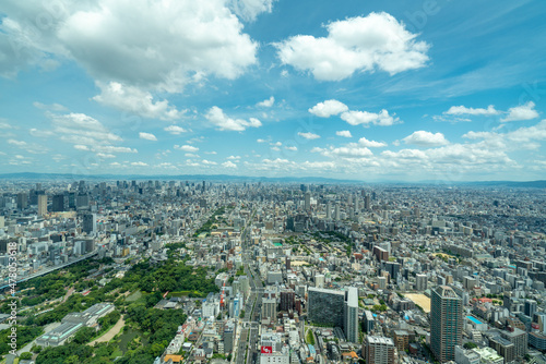 天王寺から見る大阪市内の風景