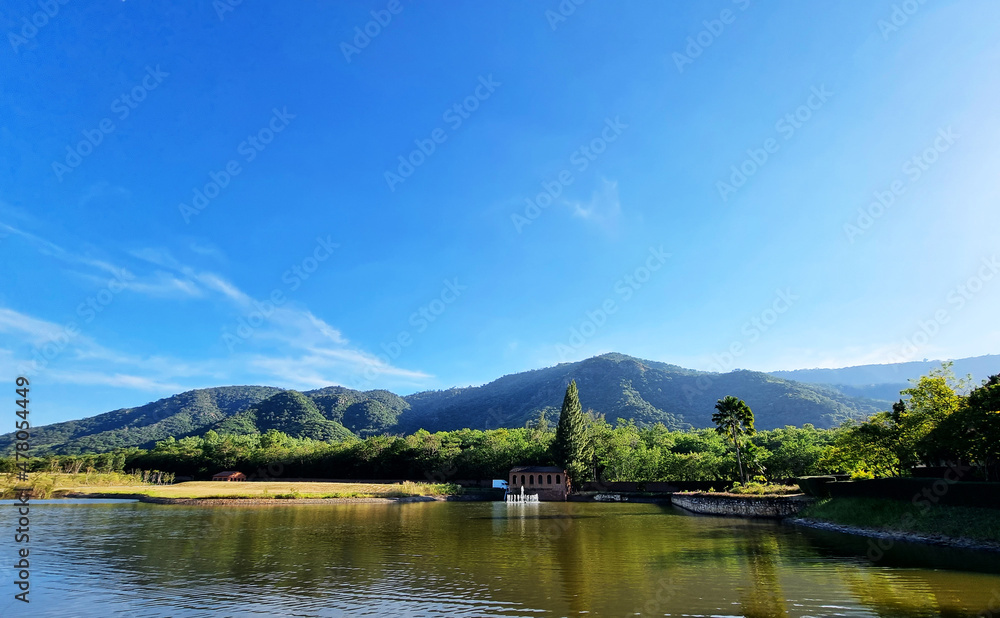 Scenic view mountain and lake in Khao Yai, Nakhon Ratchasima province Thailand.