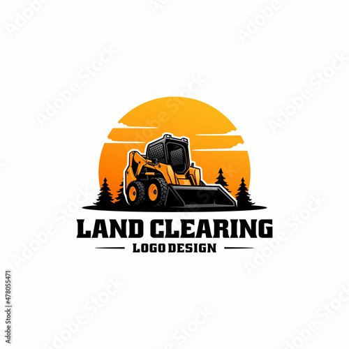 skid steer, loader logo illustration isolated vector	 photo