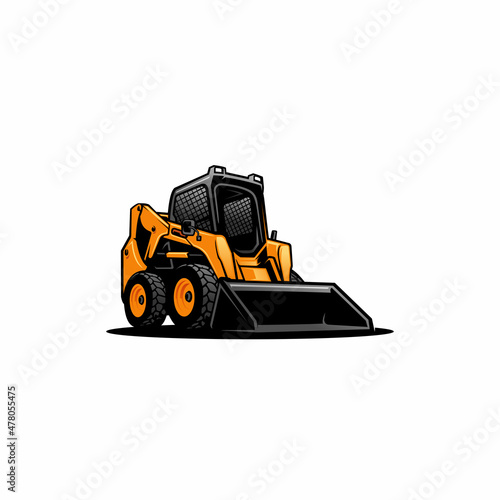 skid steer illustration isolated vector	