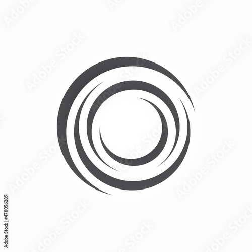 Sphere circle elements swirl logo. Abstract waves spiral round shape symbol Twist global wind sign icon vector design template