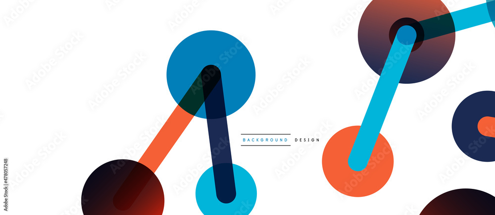 Abstract background. Round dots connected by lines. Trendy techno business template for wallpaper, banner, background or landing Abstract background. Round dots connected by lines. Trendy techno business template for wallpaper, banner, background or landing