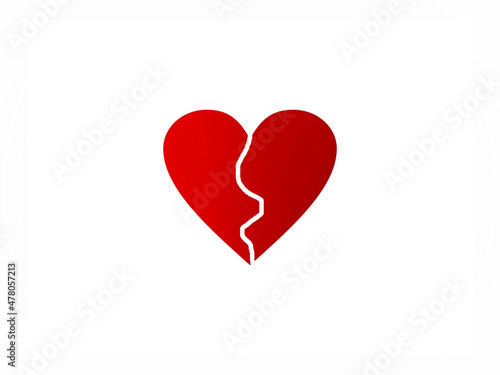 broken heart symbol, red heart