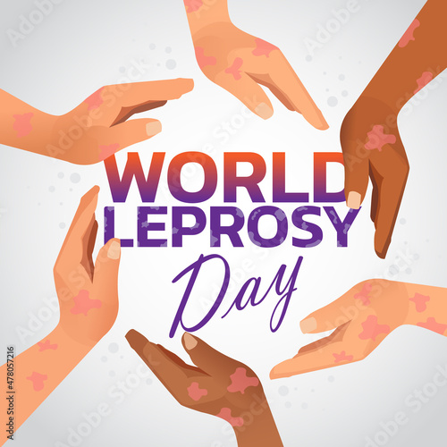 Vector illustration on the theme of World Leprosy Day in January