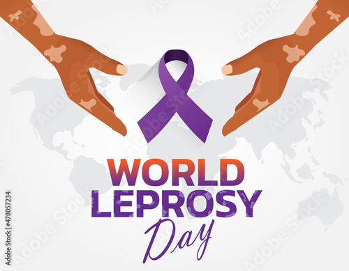 Vector illustration on the theme of World Leprosy Day in January