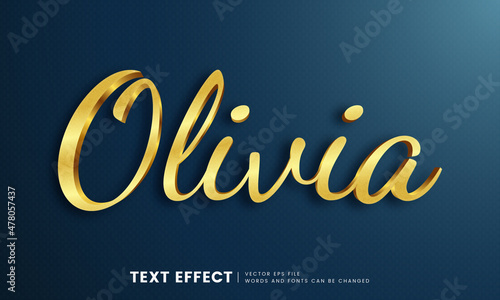 Editable luxury 3d gold text effect. Golden fancy font style perfect for logotype, title or heading text. photo