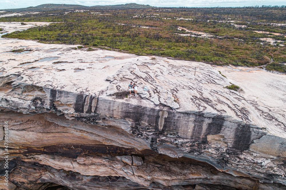 Stylized Long Exposure Drone Photo of Cape Solander Australia