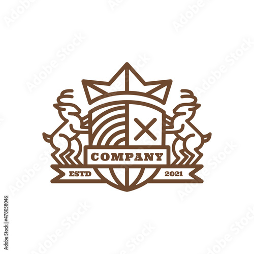 Illustration vector graphic of Shield Deer, good for logo design