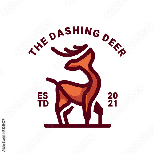 Illustration vector graphic of The Dashing Deer, good for logo design